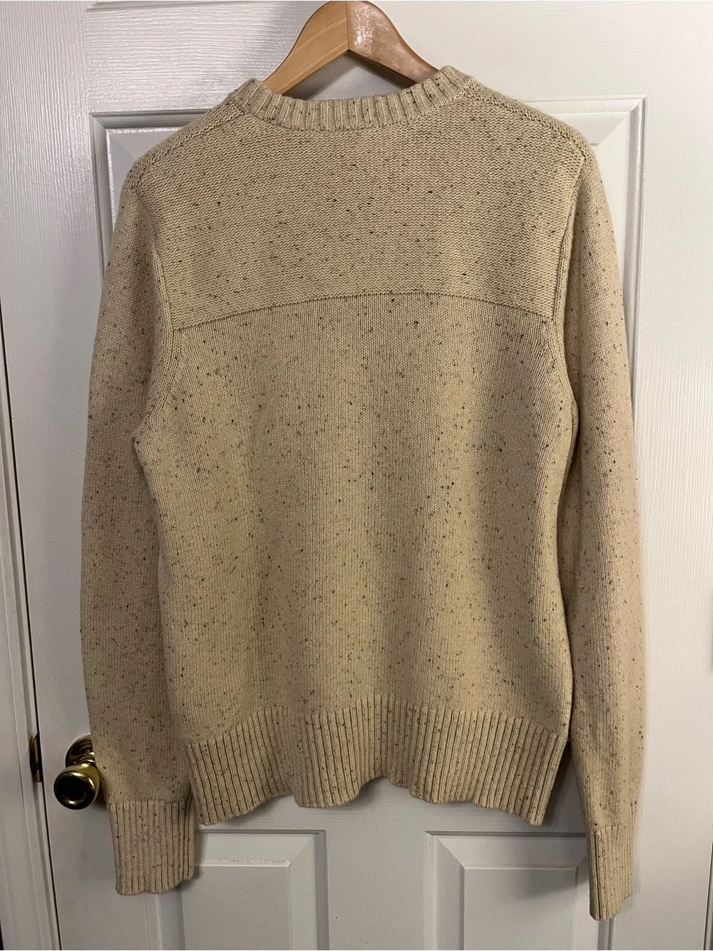 The North Face Wool Blend Crewneck Sweater Men Speckled Beige Cream Med Great